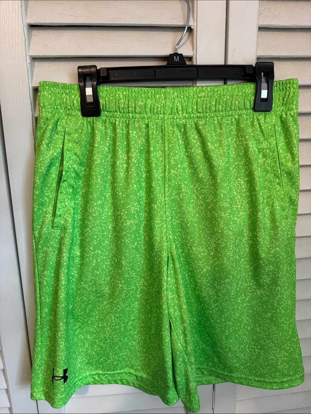 Under Armour Neon Green Boys' YOUTH Athletic Shorts